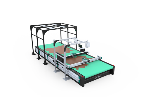 皮革切割机左俯视图